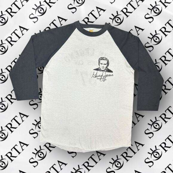 VTG 1987 George Jones The Legend Goes On Tour Shirt Rare Size L Made in USA - Picture 1 of 14